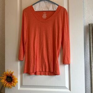 Danskin 3/4 Sleeve Orange Top - L (12/14)